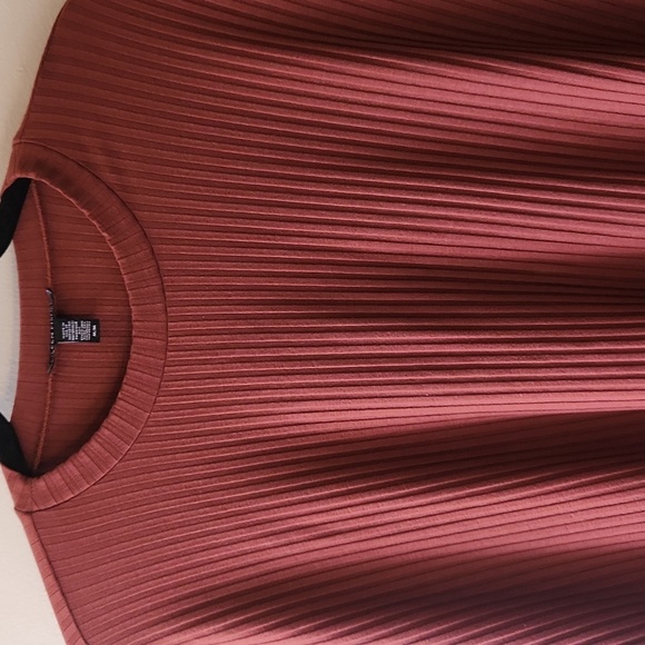 Eileen Fisher Terracotta Textured Stretch Rib Crew Neck Dress, M - Picture 8 of 12